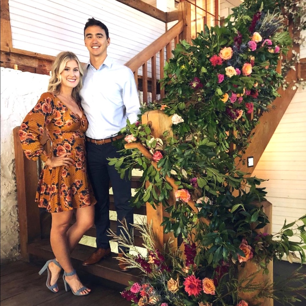 Free People Golden Floral Dress